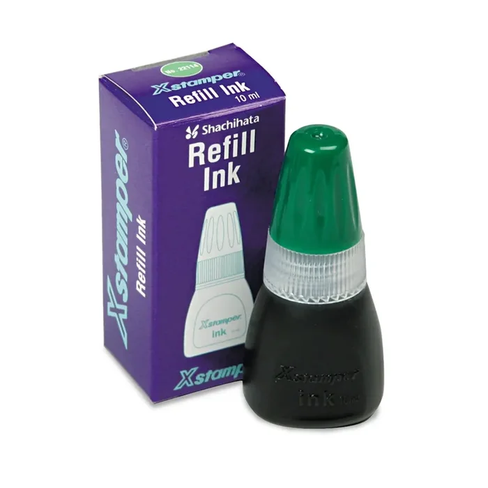 Xstamper® Refill Ink for Xstamper Stamps, 10 mL Bottle, Green