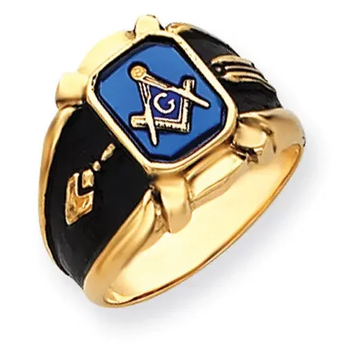 yellow masonic ring mounting 14k Gold Y4076