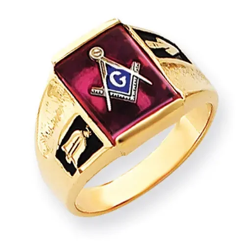 yellow masonic ring mounting 14k Gold Y4092