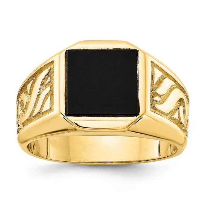 yellow men‘s onyx ring mounting 14k Gold Y4015