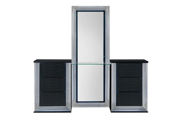 YLIME WAVY BLACK VANITY WITH LED