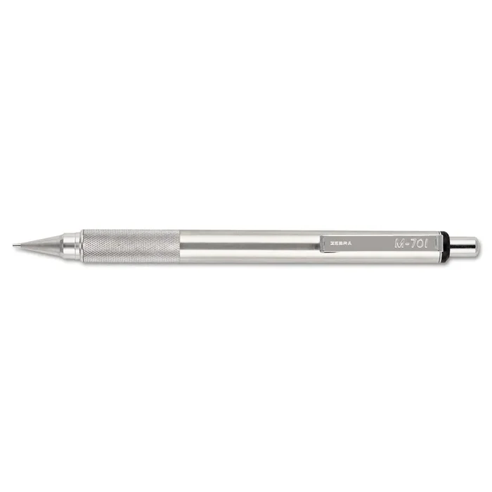 Zebra® M-701 Mechanical Pencil, 0.7 mm, F ( 2.5), Black Lead, Silver Barrel