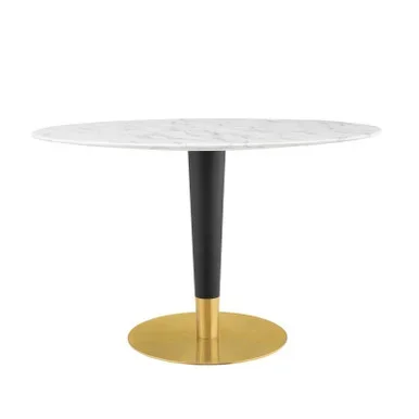 Zinque 48″ Oval Artificial Marble Dining Table / EEI-5143