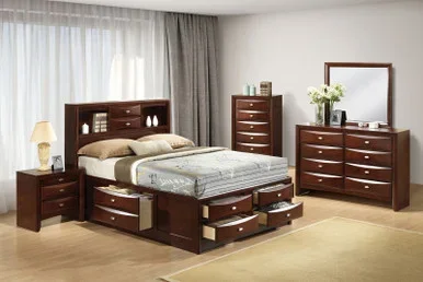 ZOSIMO Full Bed, Dark Cherry / FM7210CH-F-BED
